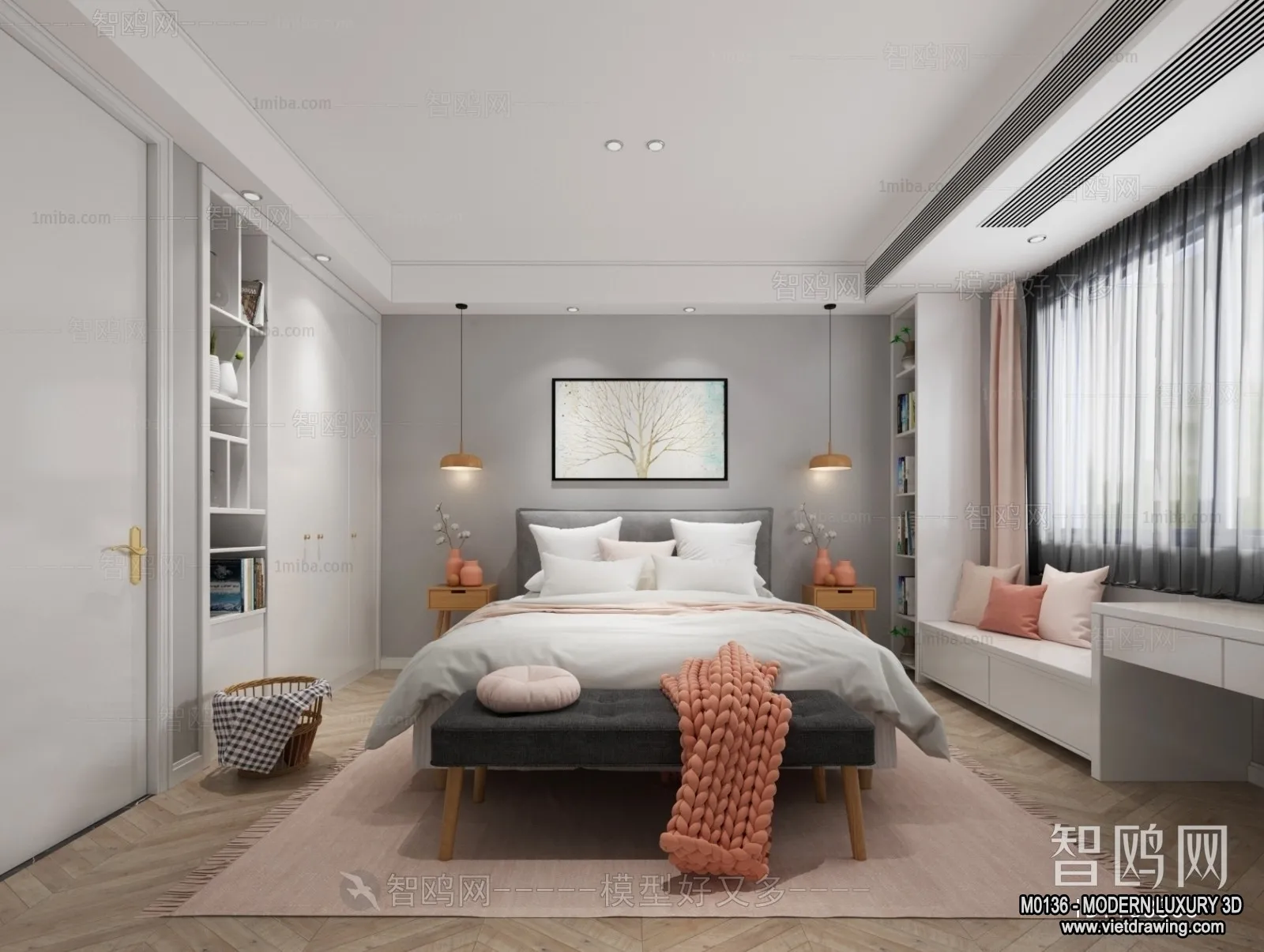 Bedroom - 3D Interior Scene - Luxury Style - 104