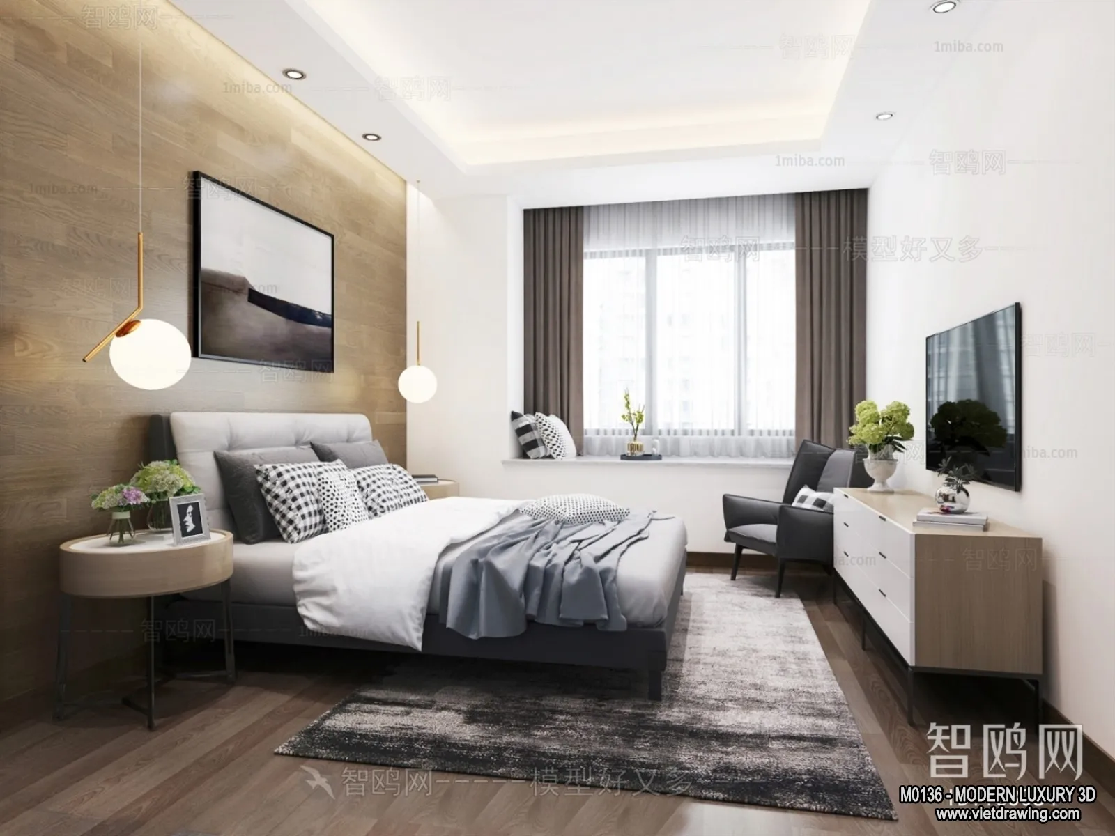 Bedroom - 3D Interior Scene - Luxury Style - 106