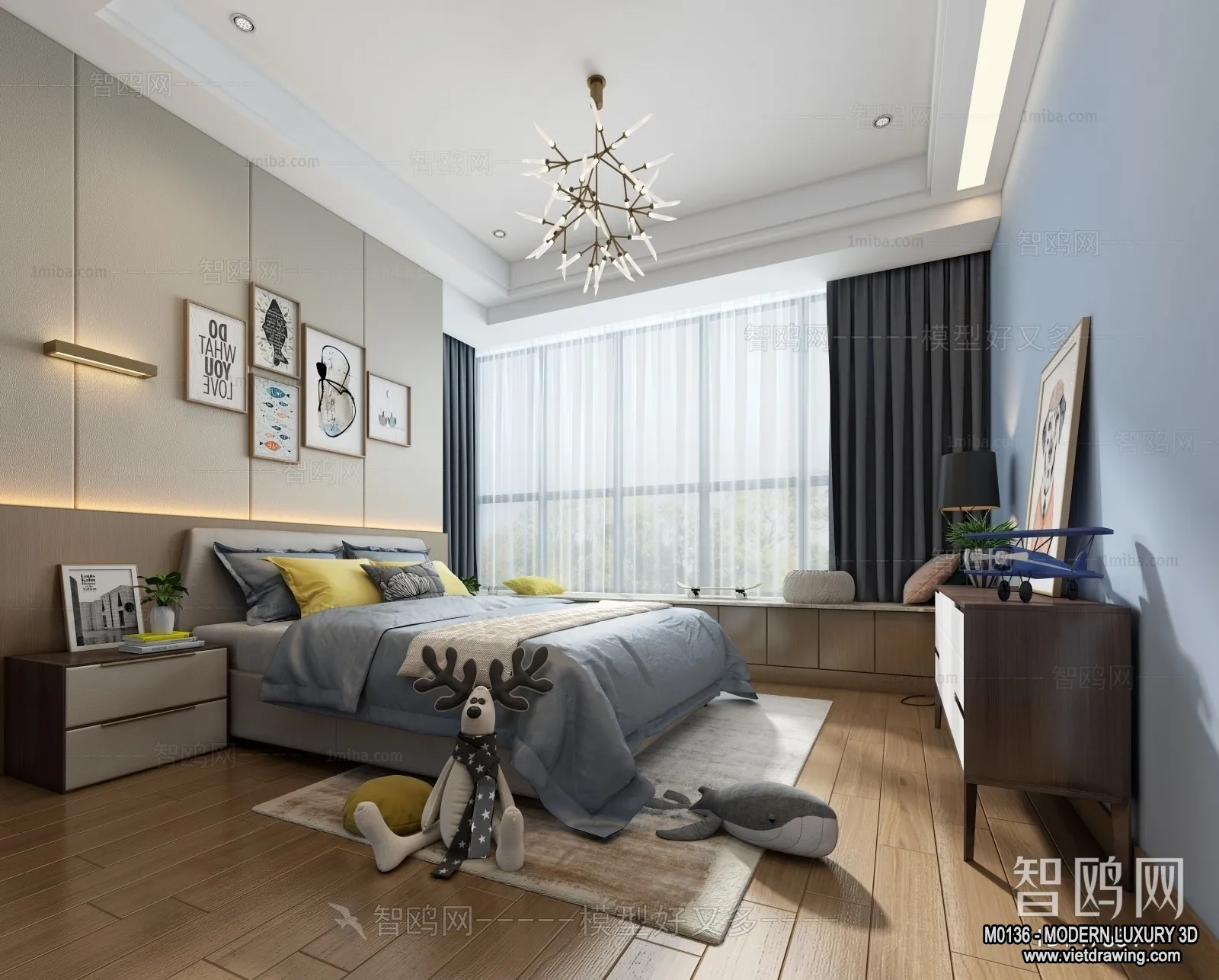 Bedroom - 3D Interior Scene - Luxury Style - 108