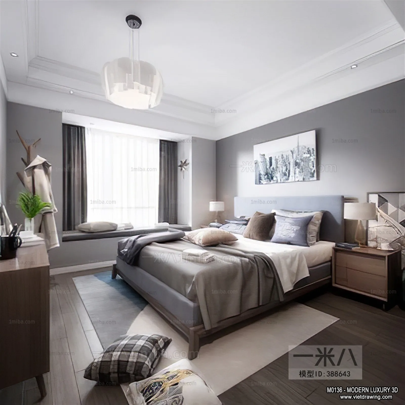 Bedroom - 3D Interior Scene - Luxury Style - 114