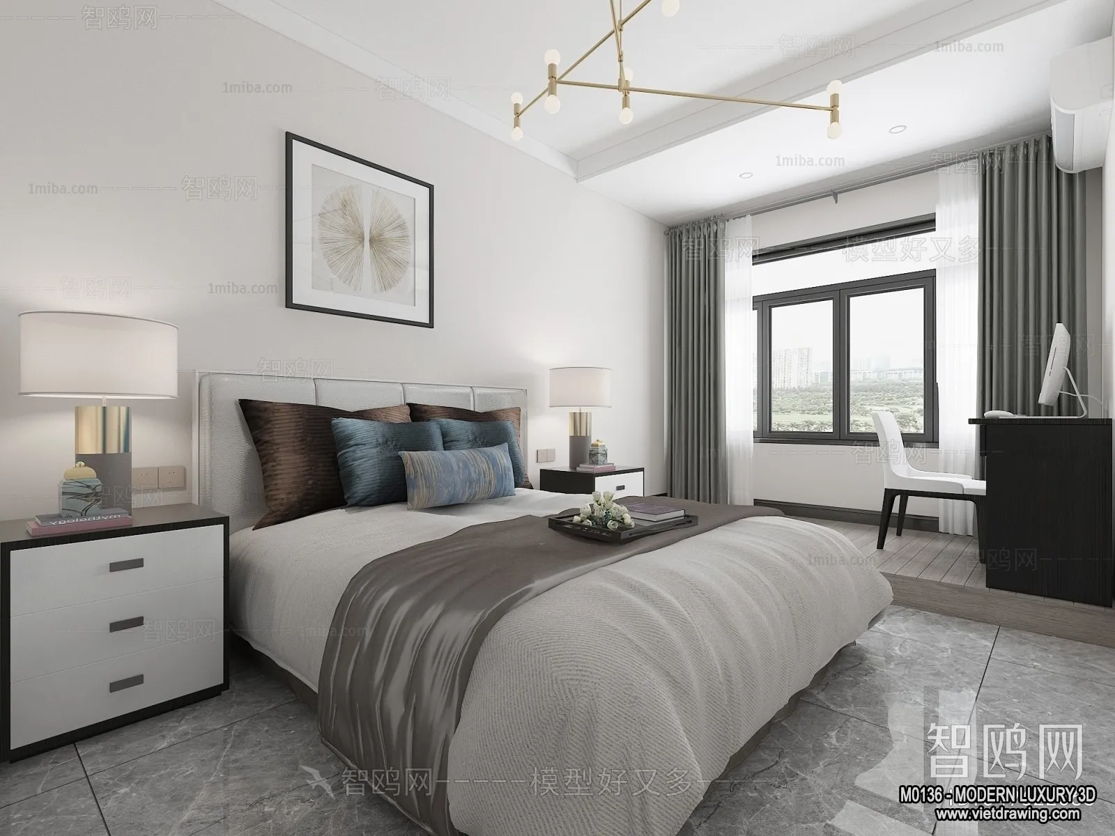 Bedroom - 3D Interior Scene - Luxury Style - 117