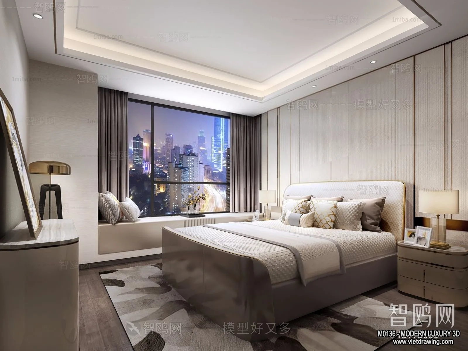Bedroom - 3D Interior Scene - Luxury Style - 119