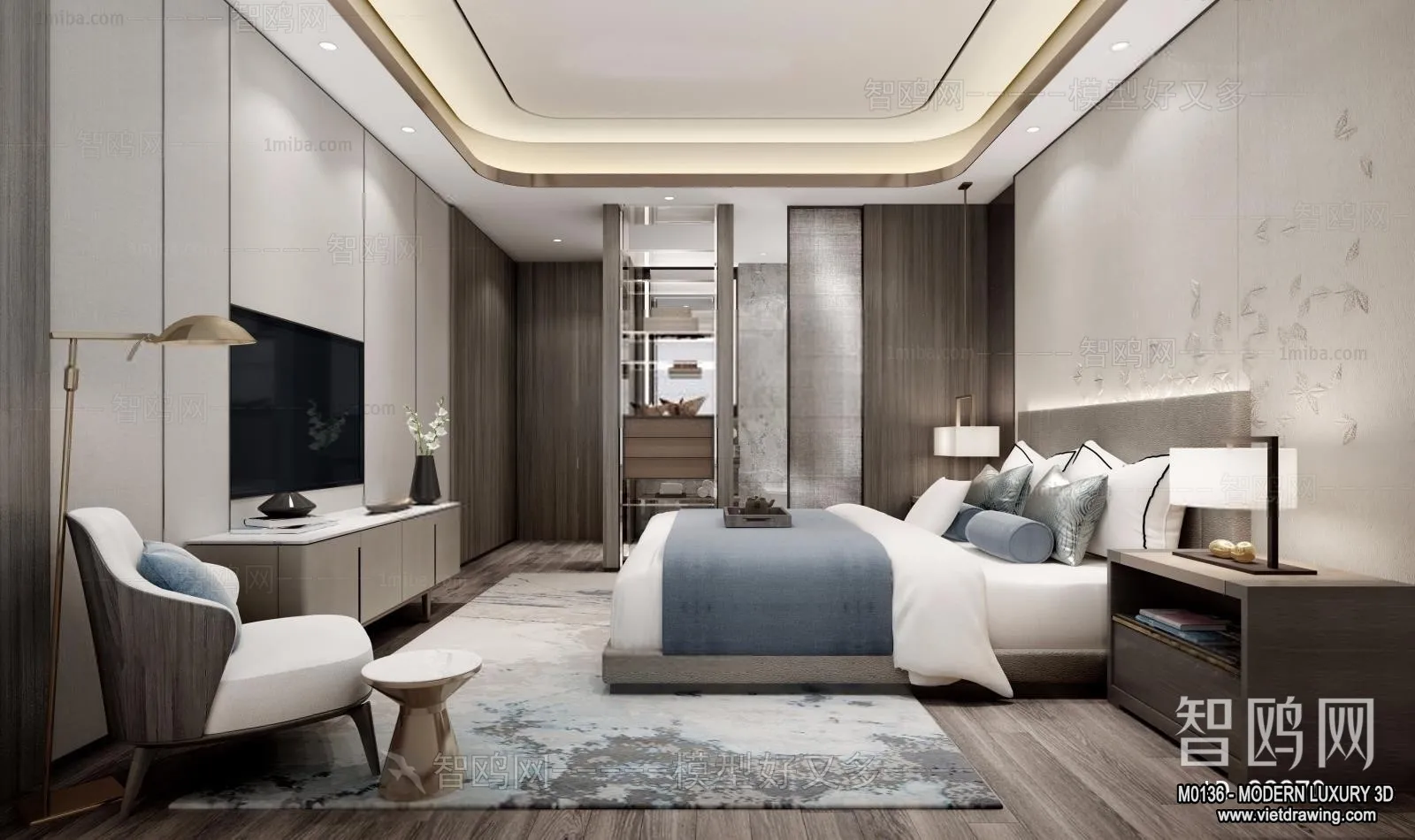 Bedroom - 3D Interior Scene - Luxury Style - 121