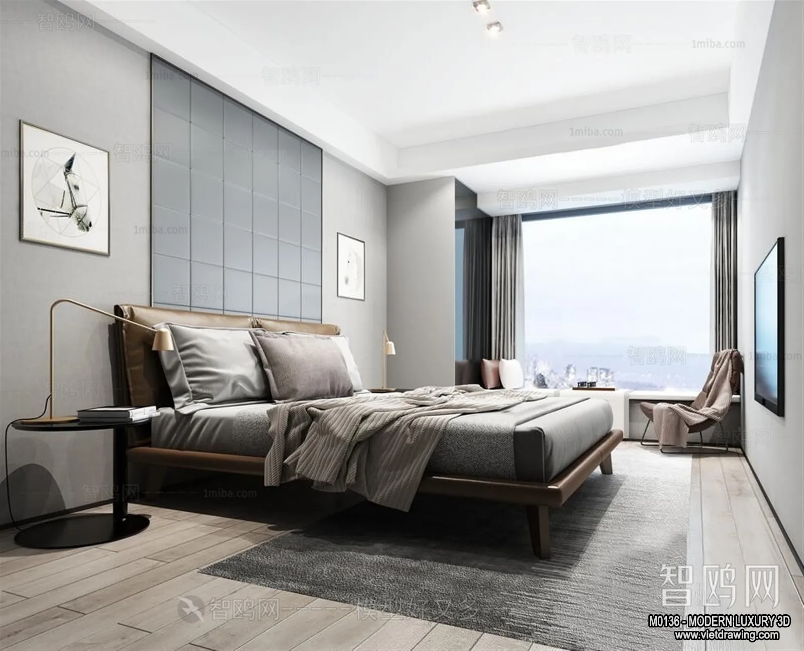 Bedroom - 3D Interior Scene - Luxury Style - 125