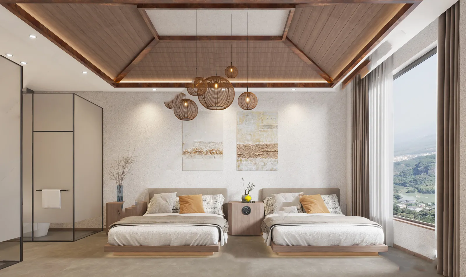 Bedroom 3D Interior Scene Model - Wabi Sabi Style - 003