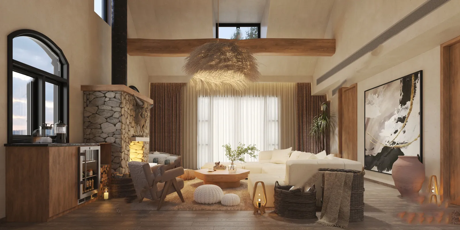 Bedroom 3D Interior Scene Model - Wabi Sabi Style - 005