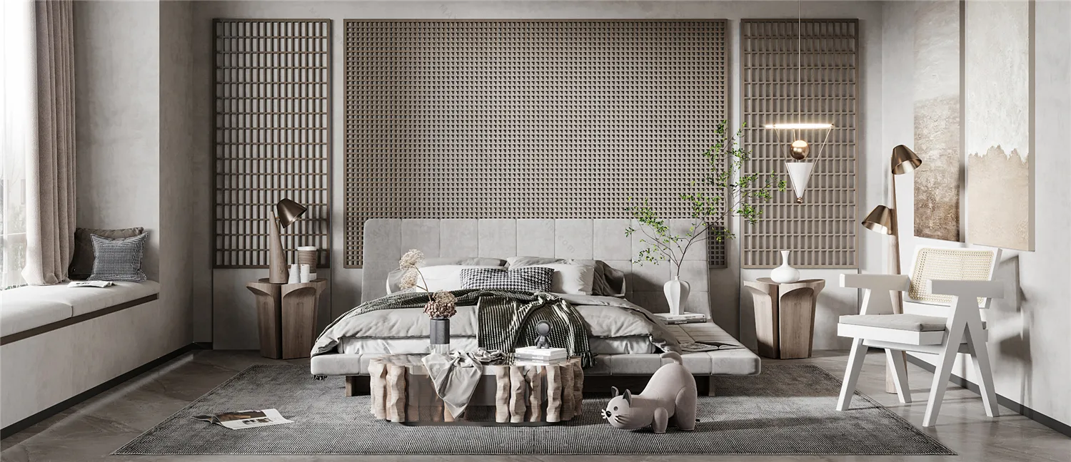 Bedroom 3D Interior Scene Model - Wabi Sabi Style - 008