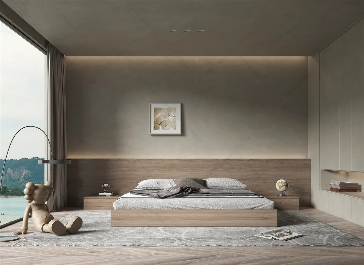 Bedroom 3D Interior Scene Model - Wabi Sabi Style - 015