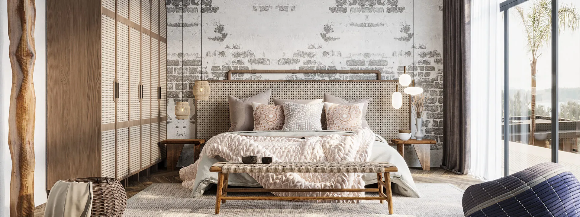 Bedroom 3D Interior Scene Model - Wabi Sabi Style - 018