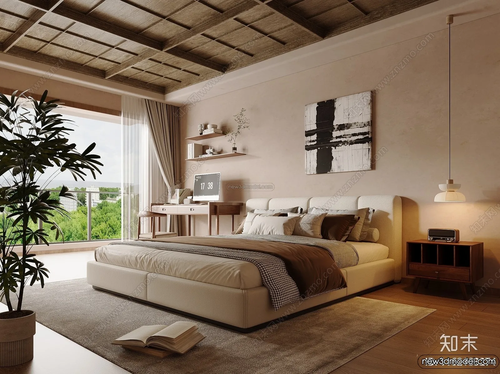 Bedroom 3D Interior Scene Model - Wabi Sabi Style - 105