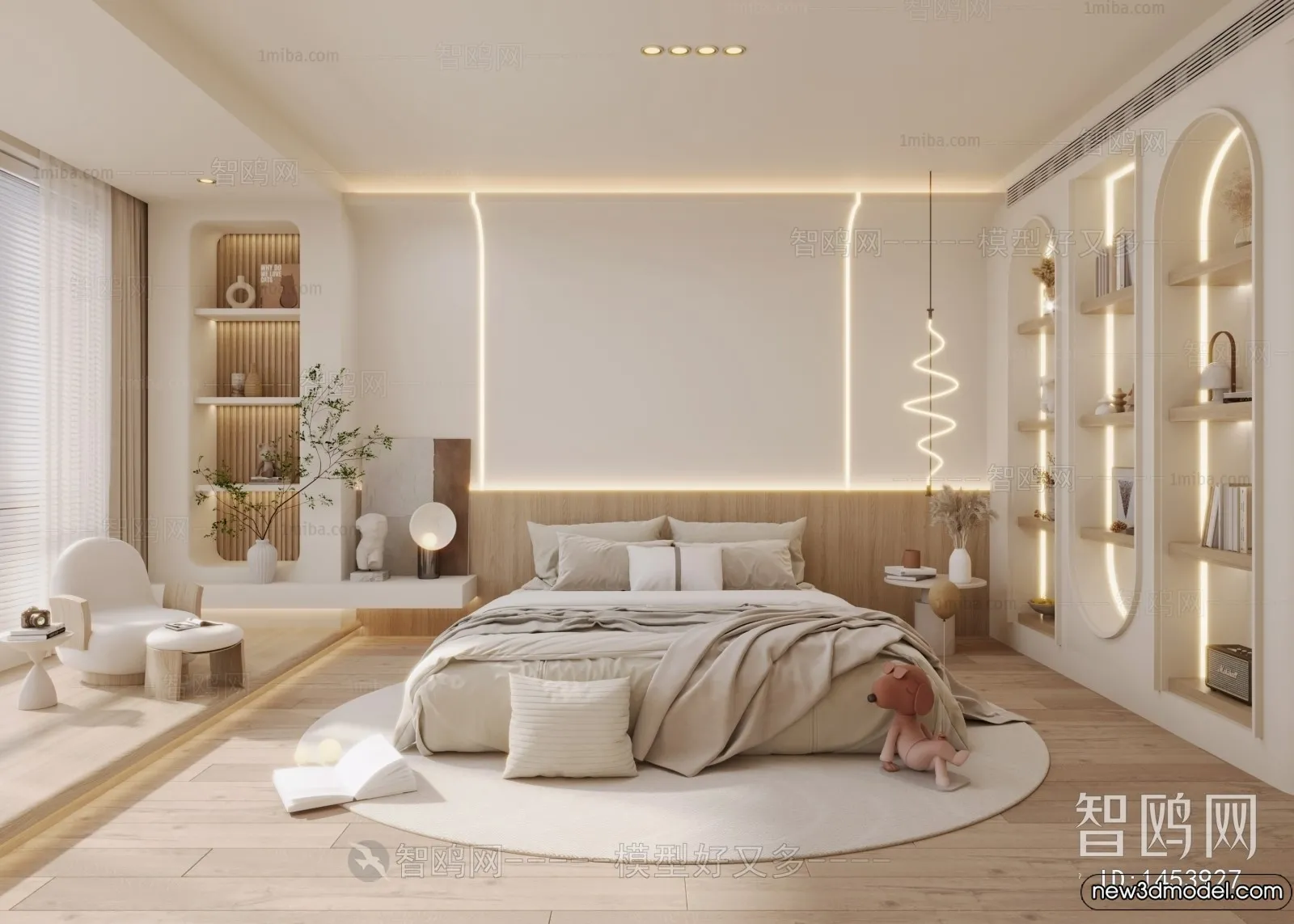 Bedroom - 3D Interior Scenes - Modern Style - 3D Models - 001