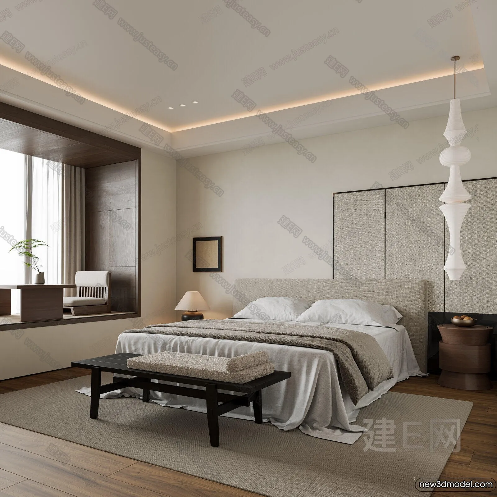 Bedroom - 3D Interior Scenes - Modern Style - 3D Models - 007