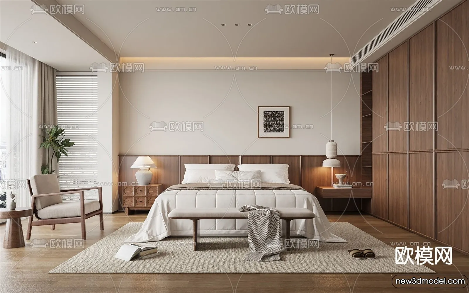 Bedroom - 3D Interior Scenes - Modern Style - 3D Models - 008