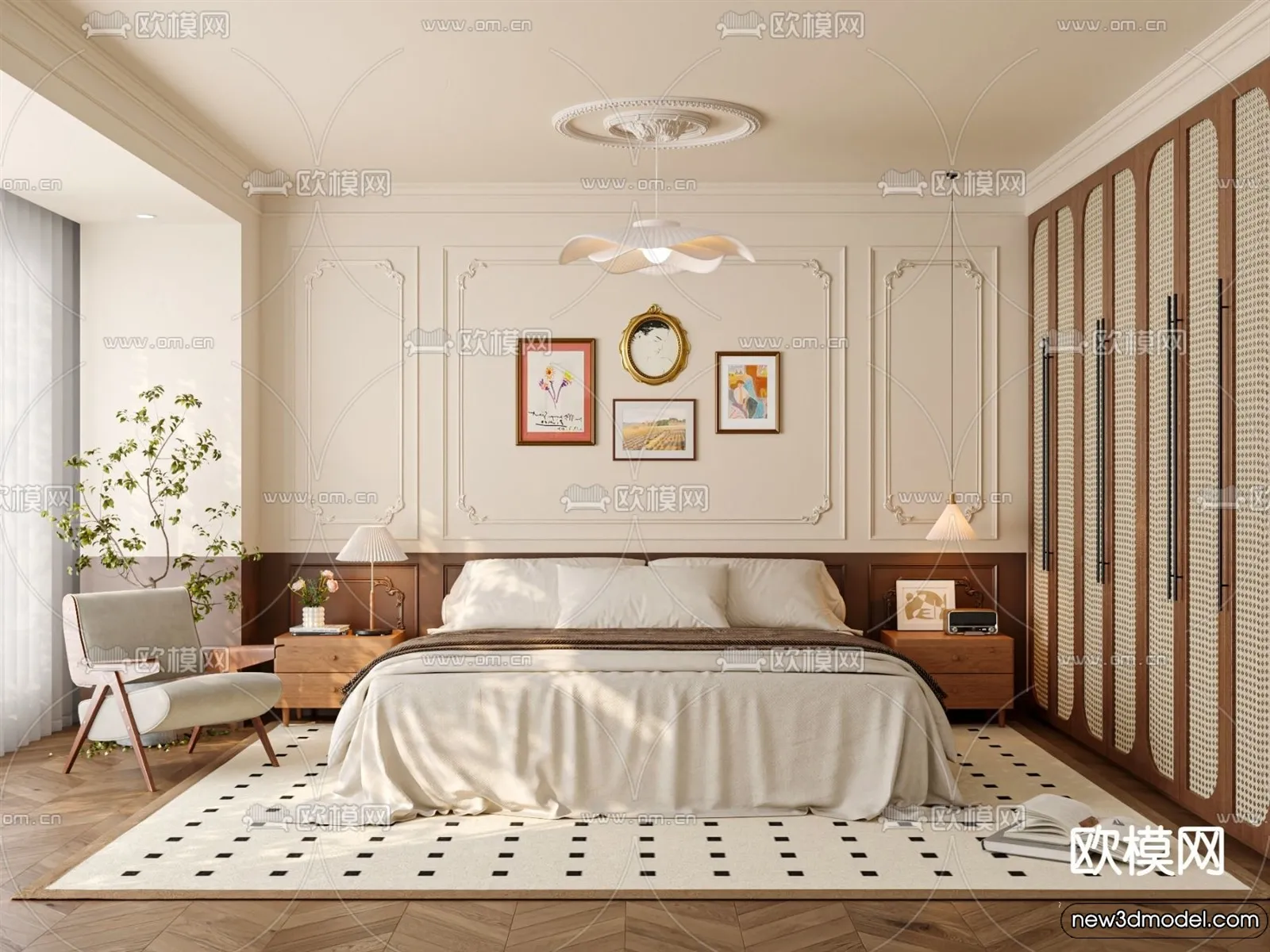 Bedroom - 3D Interior Scenes - Modern Style - 3D Models - 009
