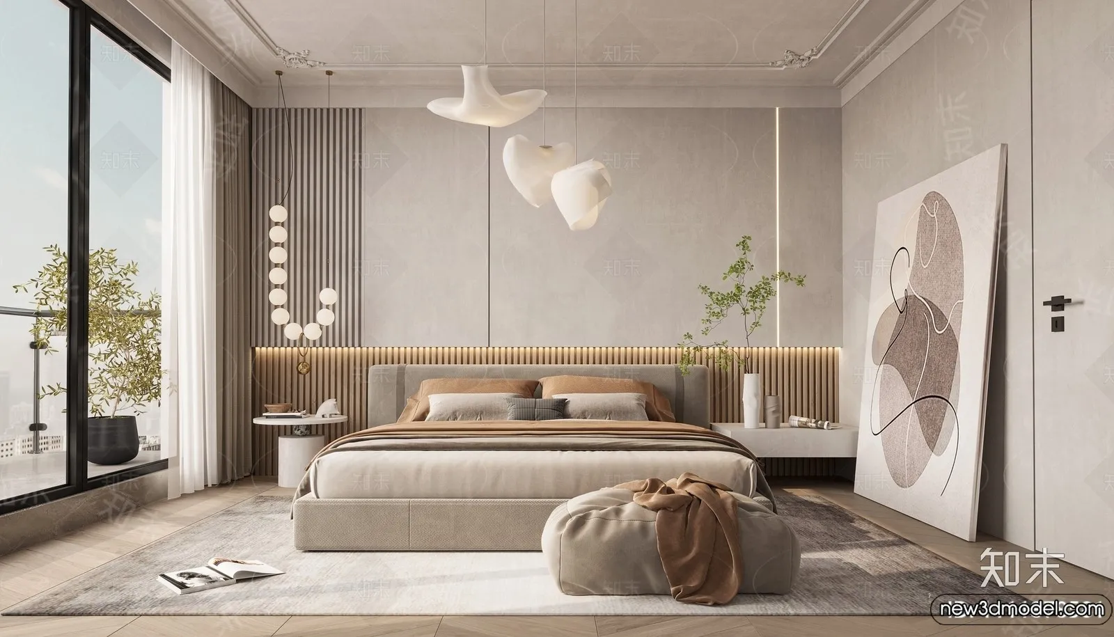 Bedroom - 3D Interior Scenes - Modern Style - 3D Models - 012