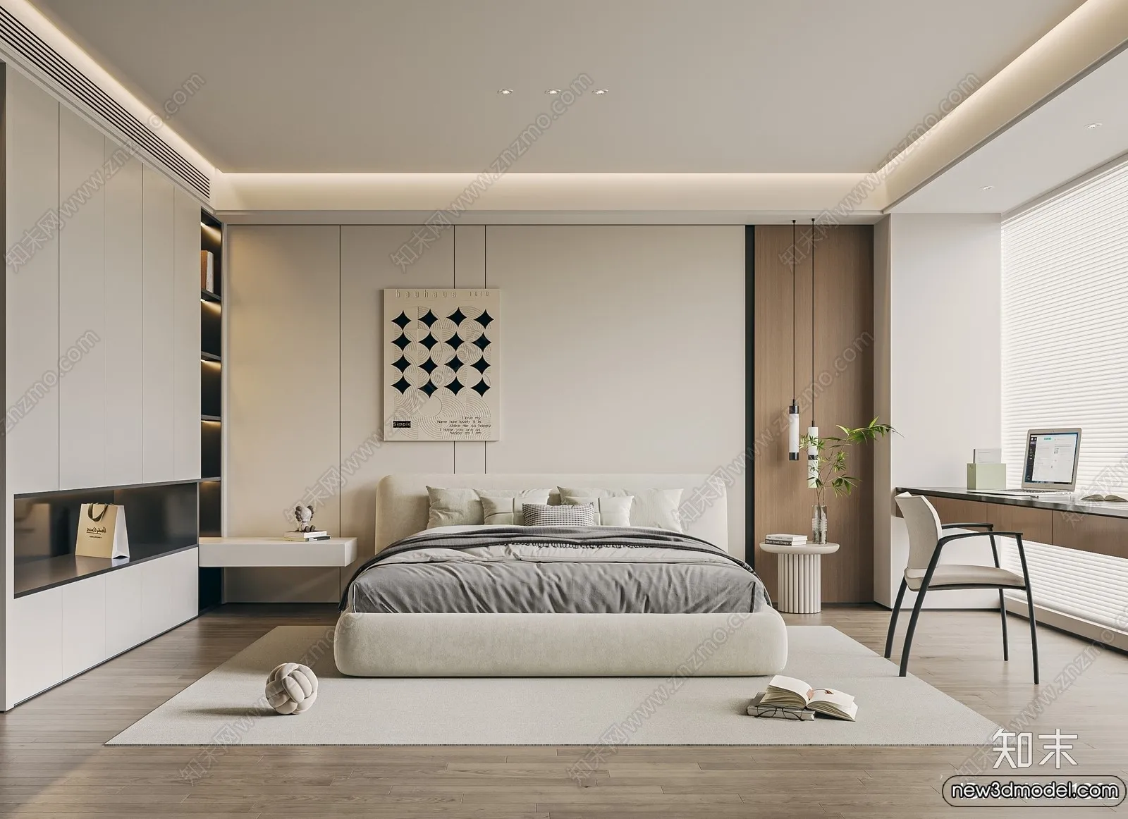 Bedroom - 3D Interior Scenes - Modern Style - 3D Models - 016