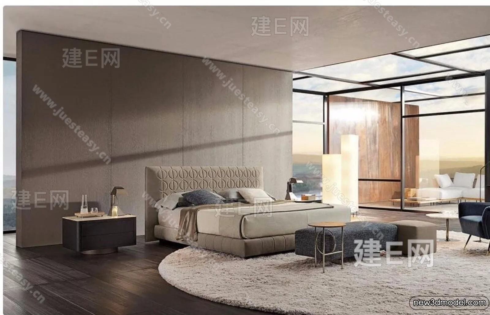 Bedroom - 3D Interior Scenes - Modern Style - 3D Models - 019