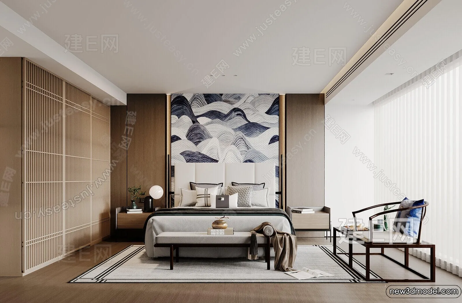 Bedroom - 3D Interior Scenes - Modern Style - 3D Models - 020