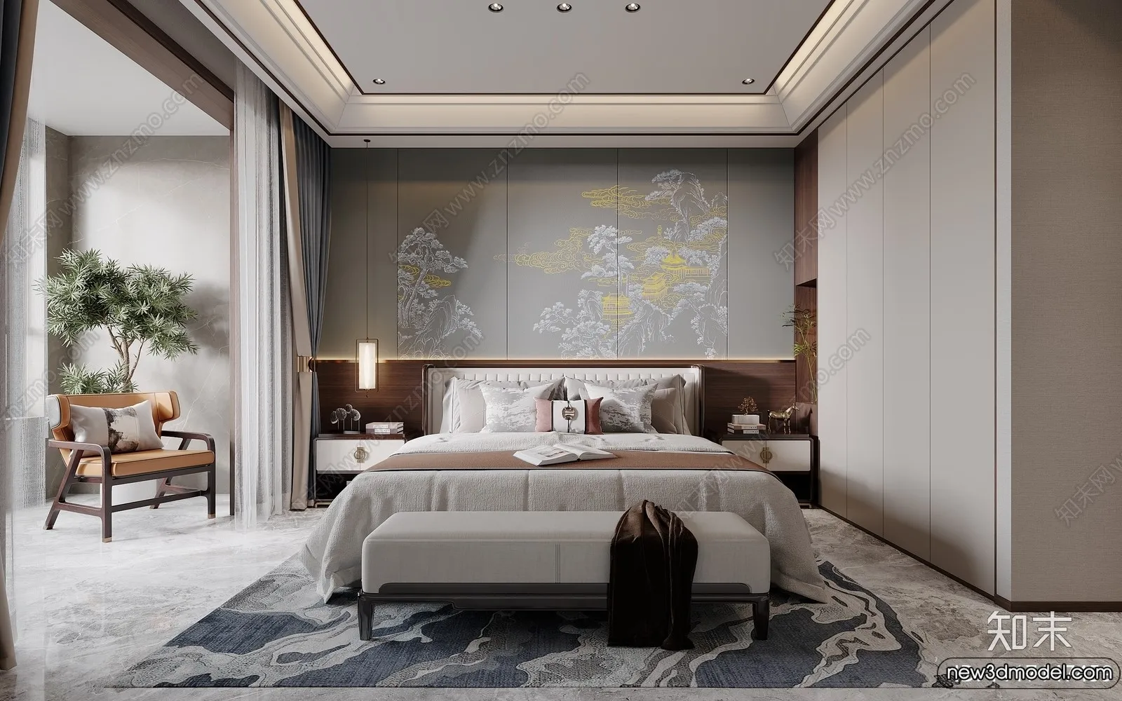 Bedroom - 3D Interior Scenes - Modern Style - 3D Models - 022