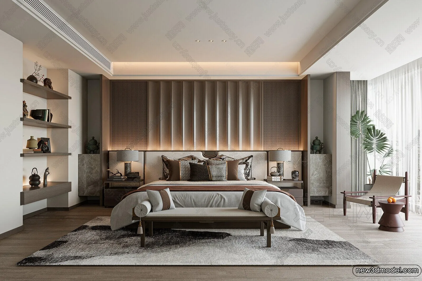 Bedroom - 3D Interior Scenes - Modern Style - 3D Models - 023