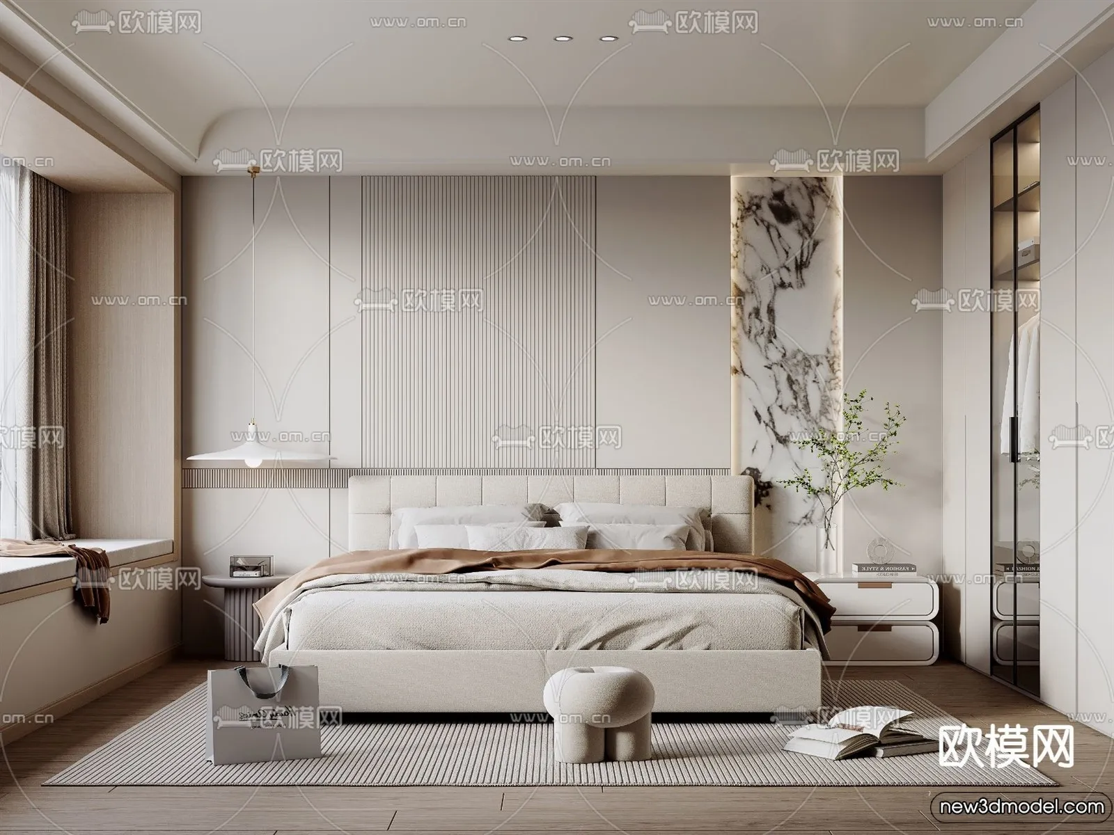 Bedroom - 3D Interior Scenes - Modern Style - 3D Models - 024