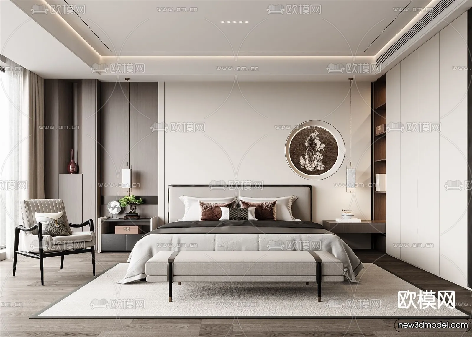 Bedroom - 3D Interior Scenes - Modern Style - 3D Models - 026