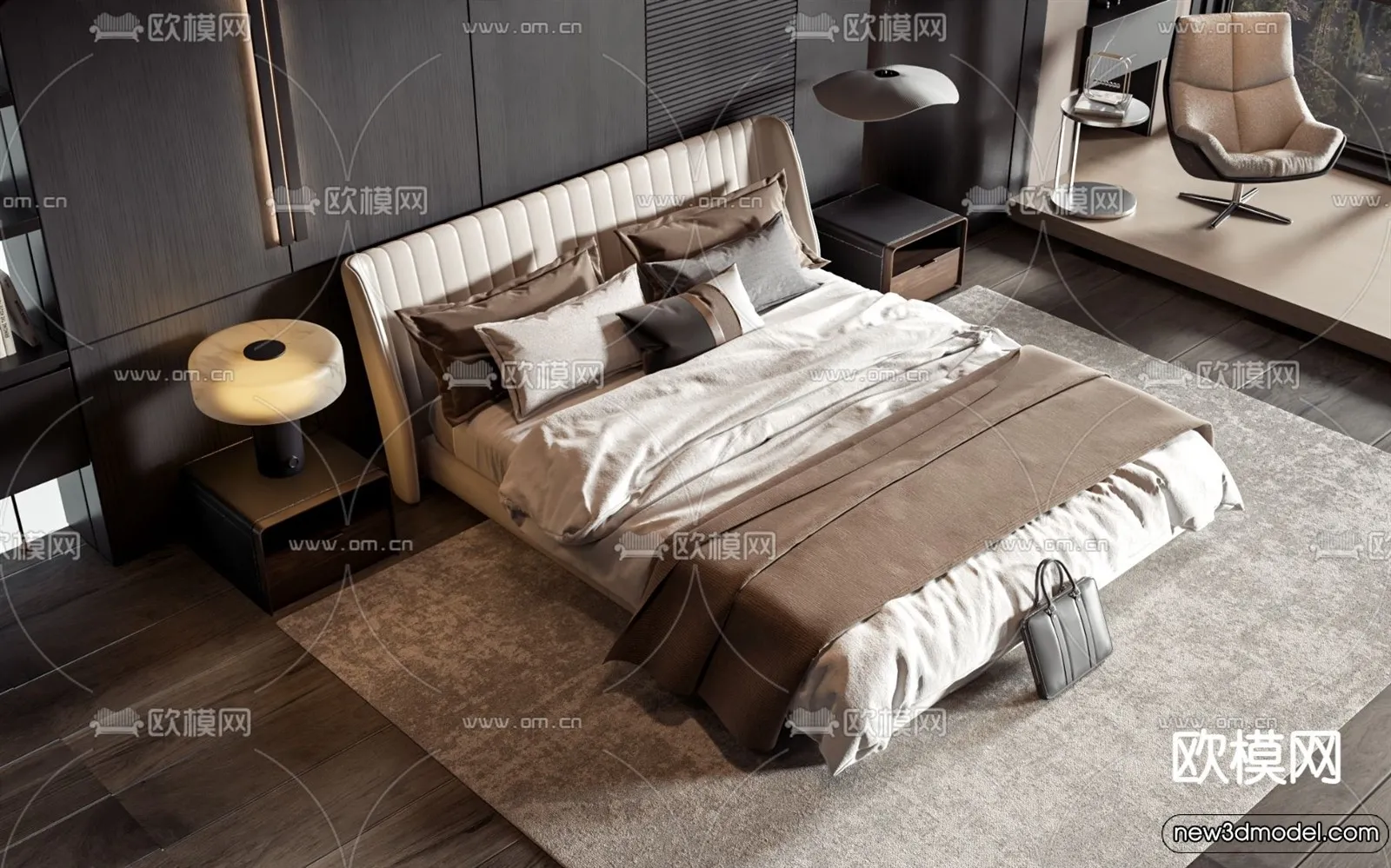 Bedroom - 3D Interior Scenes - Modern Style - 3D Models - 035