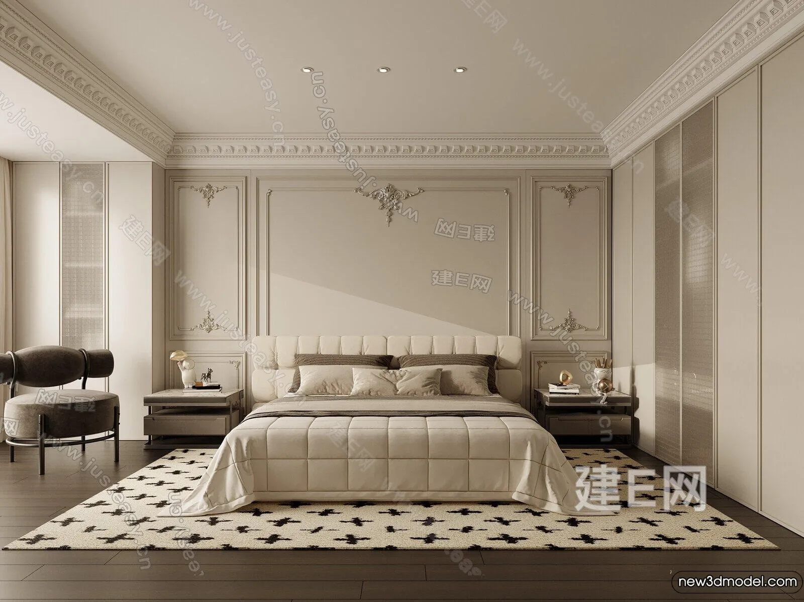 Bedroom - 3D Interior Scenes - Modern Style - 3D Models - 037