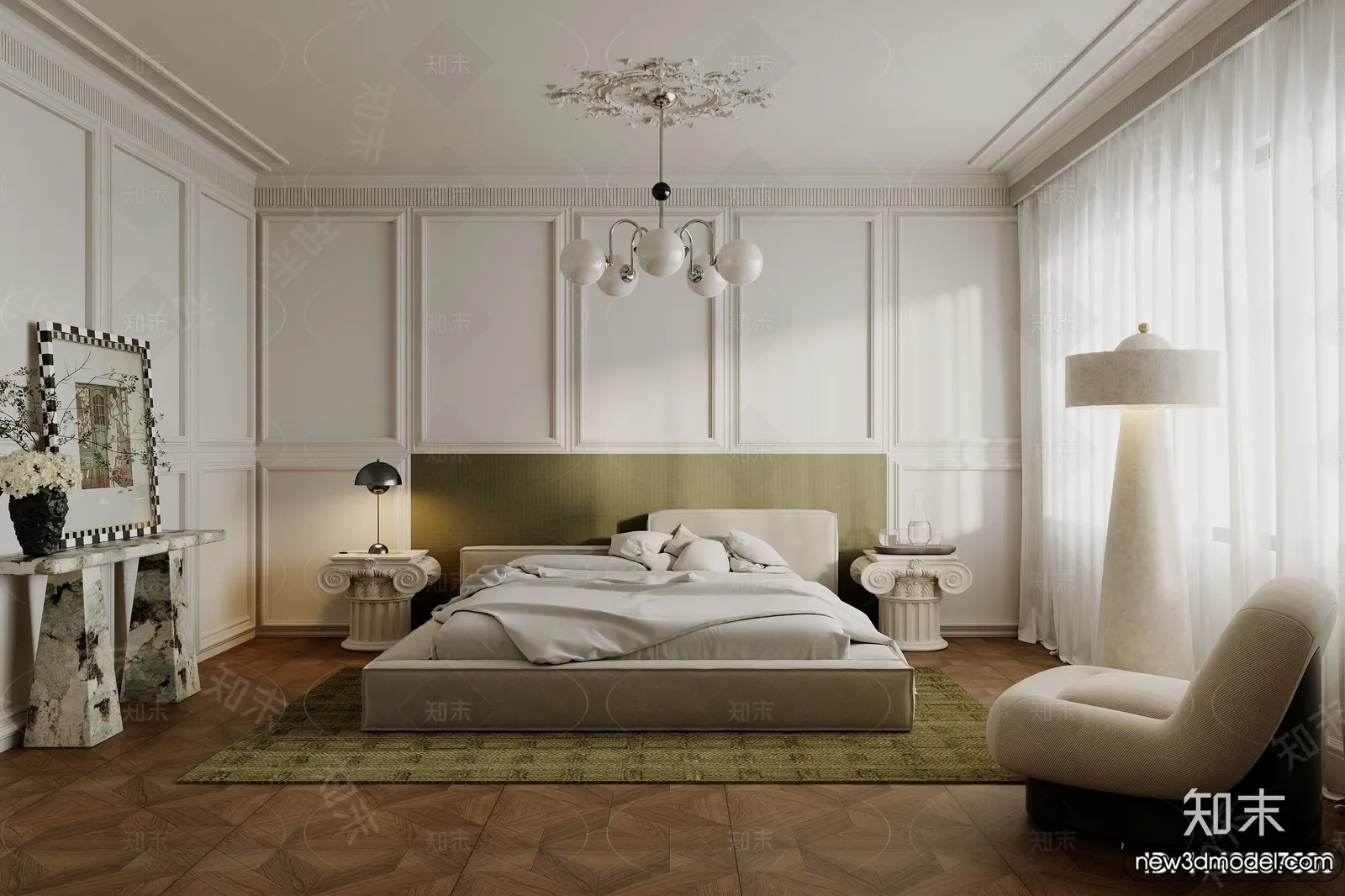 Bedroom - 3D Interior Scenes - Modern Style - 3D Models - 045