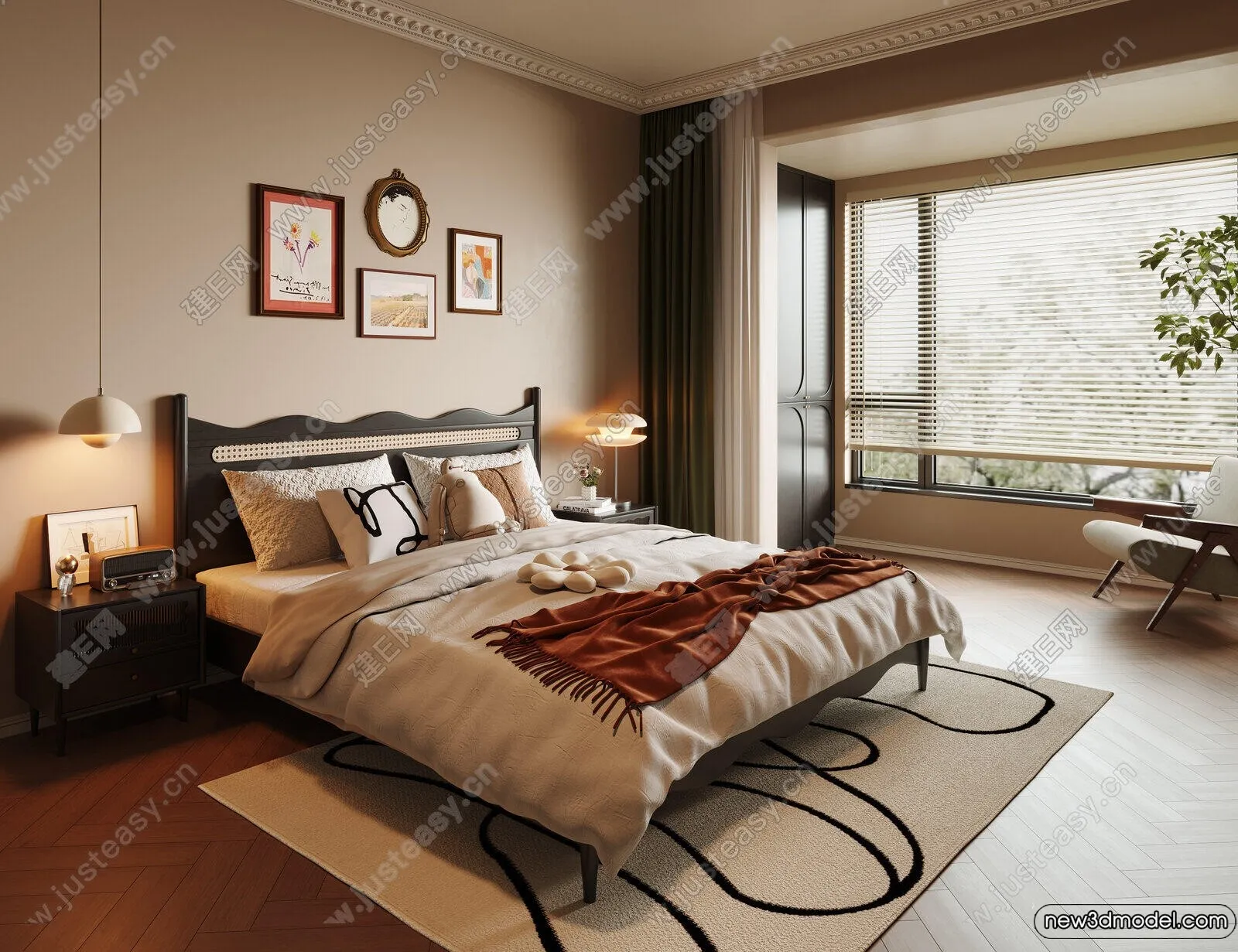 Bedroom - 3D Interior Scenes - Modern Style - 3D Models - 050