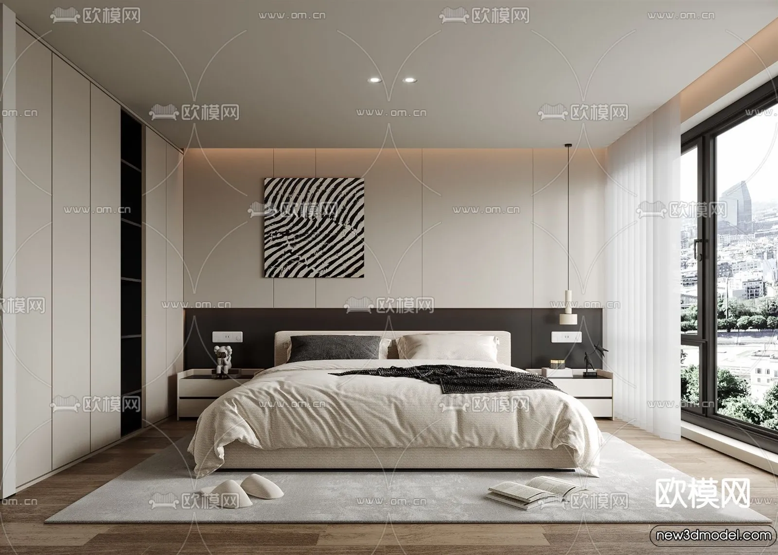 Bedroom - 3D Interior Scenes - Modern Style - 3D Models - 053