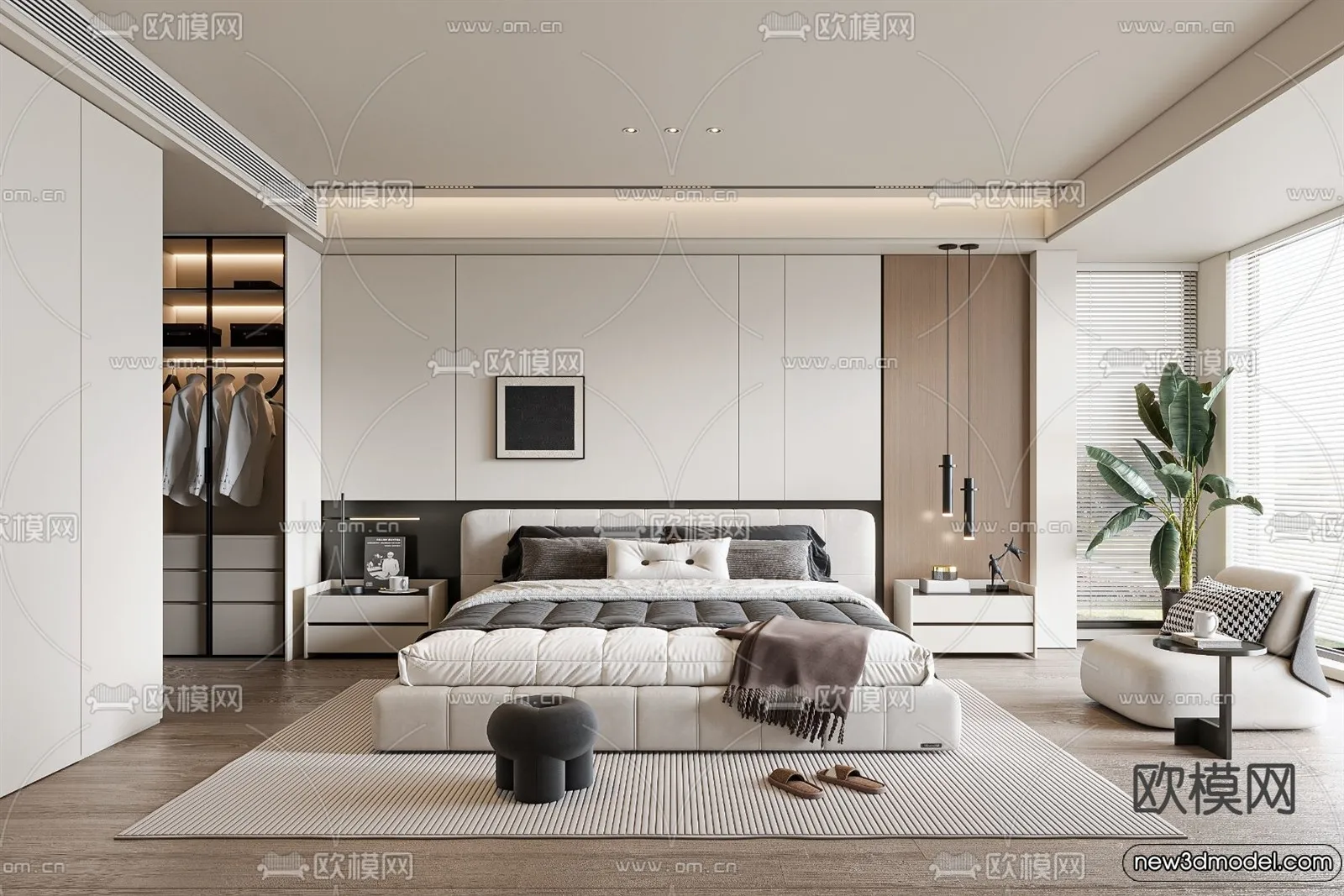 Bedroom - 3D Interior Scenes - Modern Style - 3D Models - 061