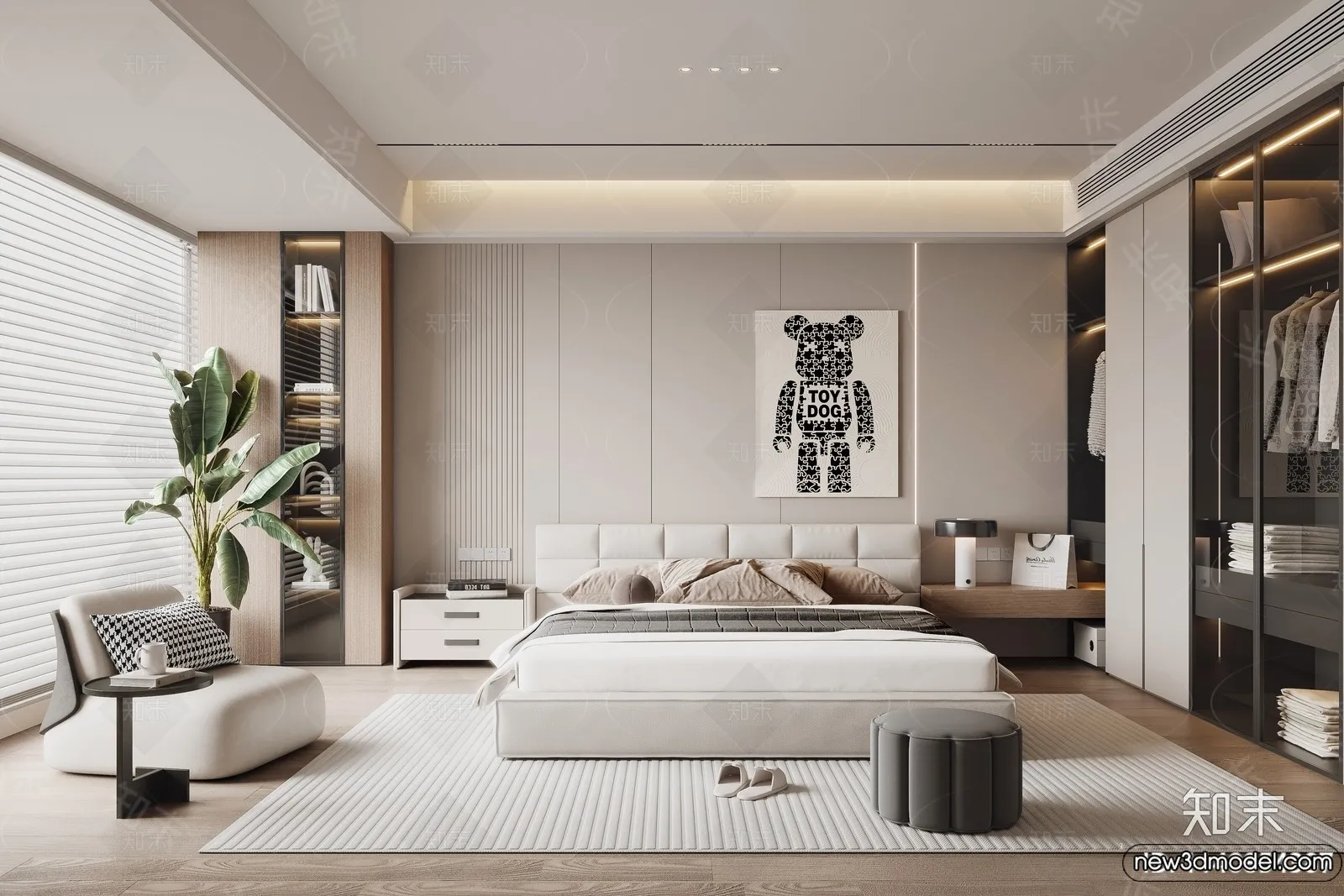 Bedroom - 3D Interior Scenes - Modern Style - 3D Models - 065