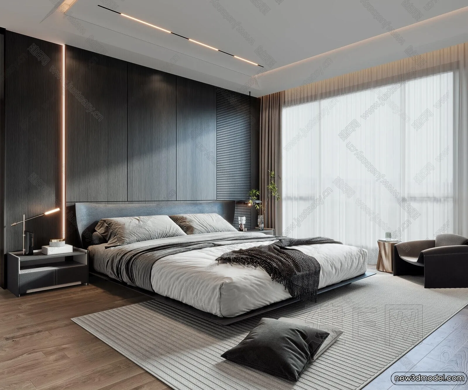 Bedroom - 3D Interior Scenes - Modern Style - 3D Models - 066