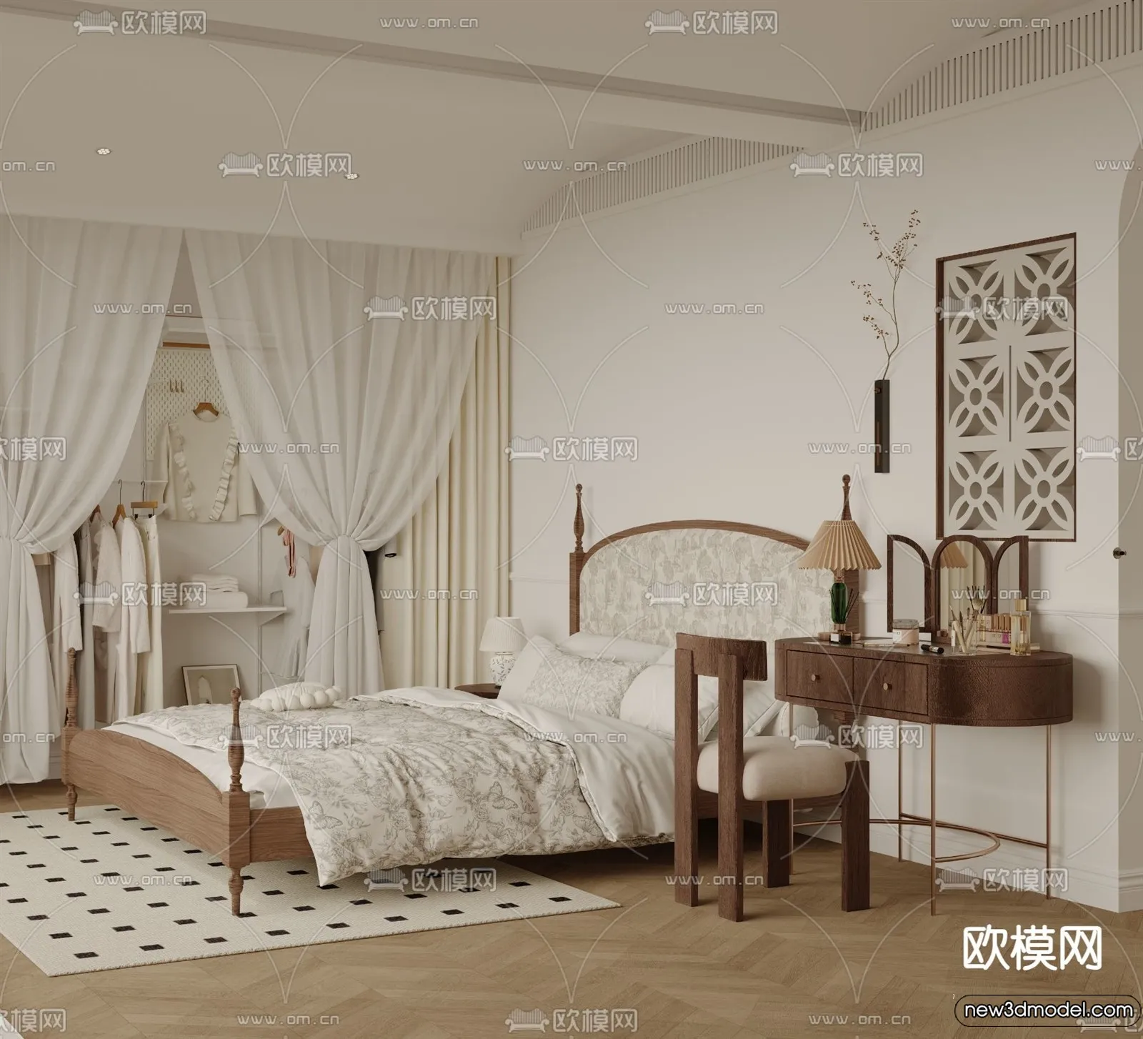 Bedroom - 3D Interior Scenes - Modern Style - 3D Models - 068