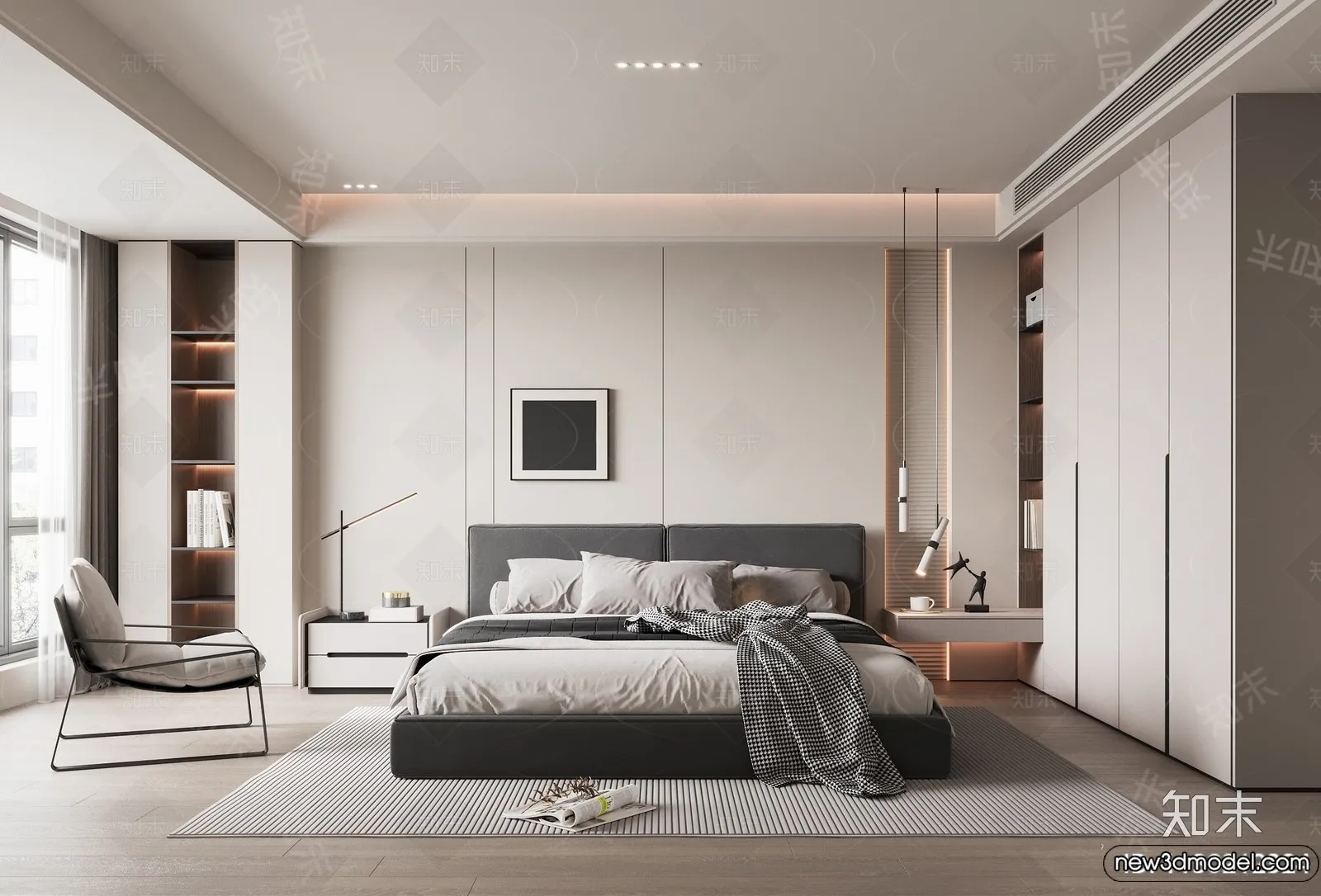 Bedroom - 3D Interior Scenes - Modern Style - 3D Models - 072
