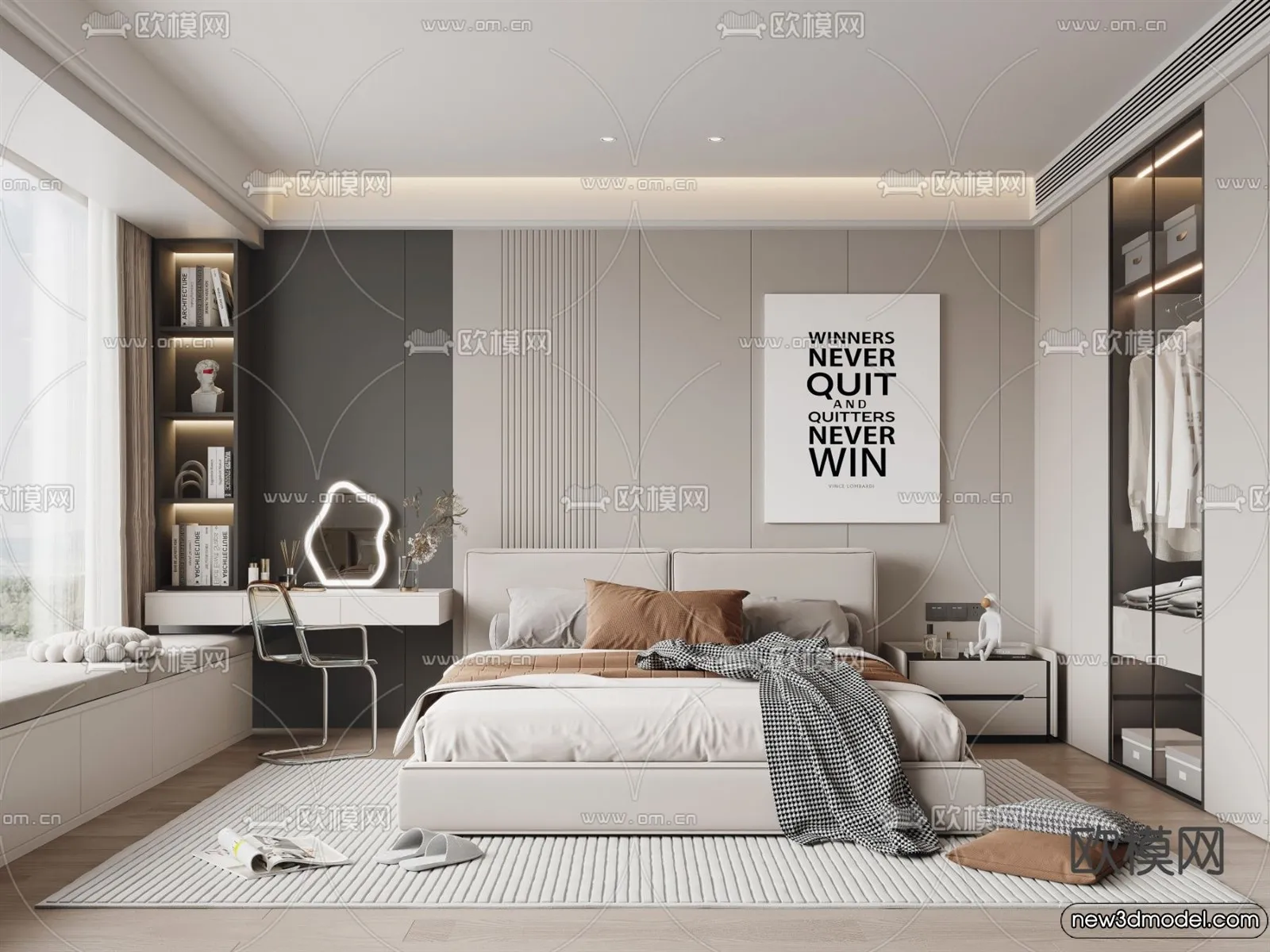 Bedroom - 3D Interior Scenes - Modern Style - 3D Models - 073