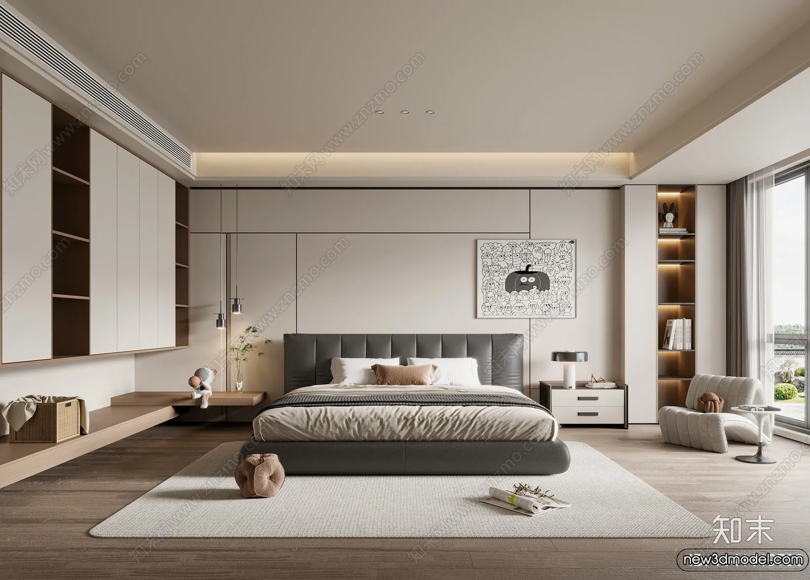 Bedroom - 3D Interior Scenes - Modern Style - 3D Models - 074