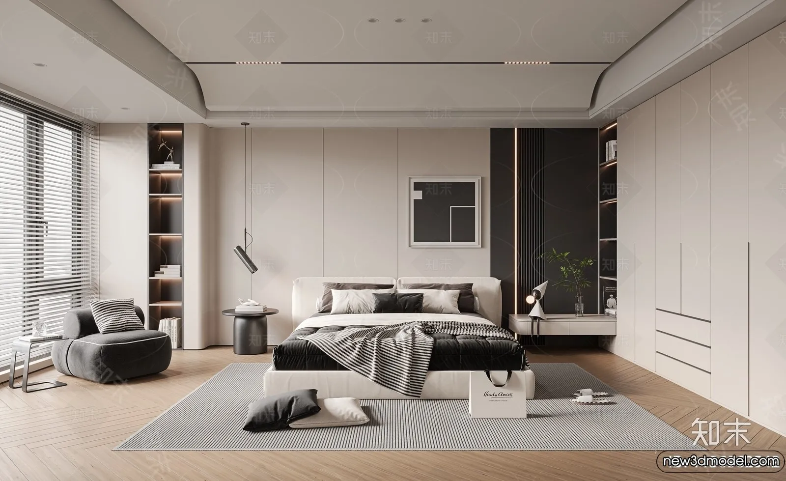 Bedroom - 3D Interior Scenes - Modern Style - 3D Models - 077