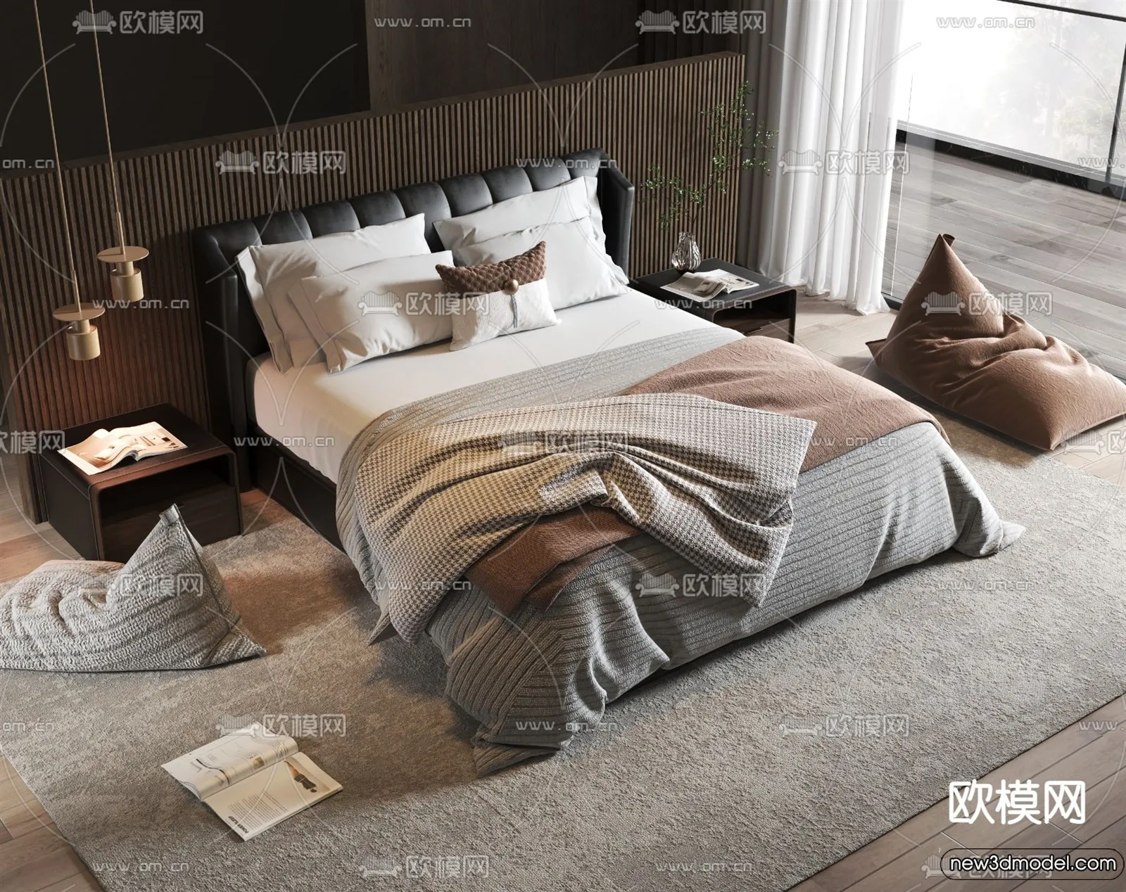 Bedroom - 3D Interior Scenes - Modern Style - 3D Models - 080