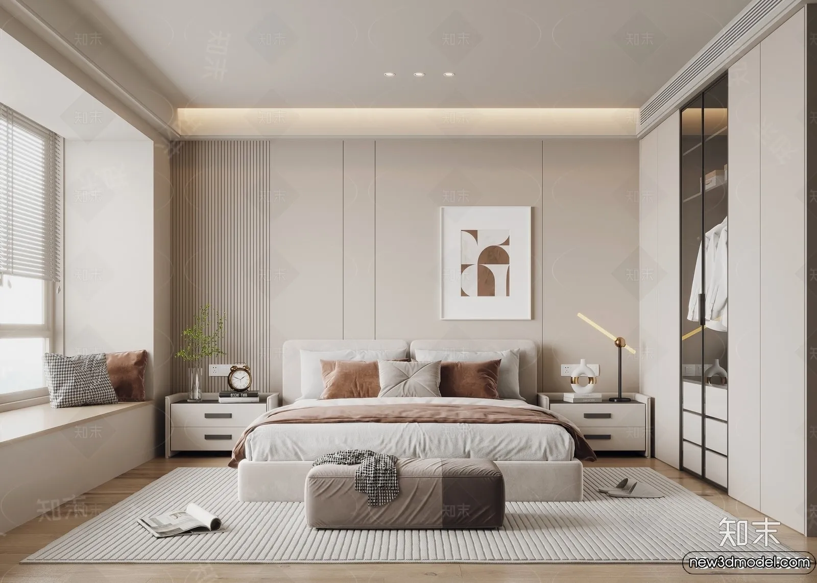 Bedroom - 3D Interior Scenes - Modern Style - 3D Models - 083