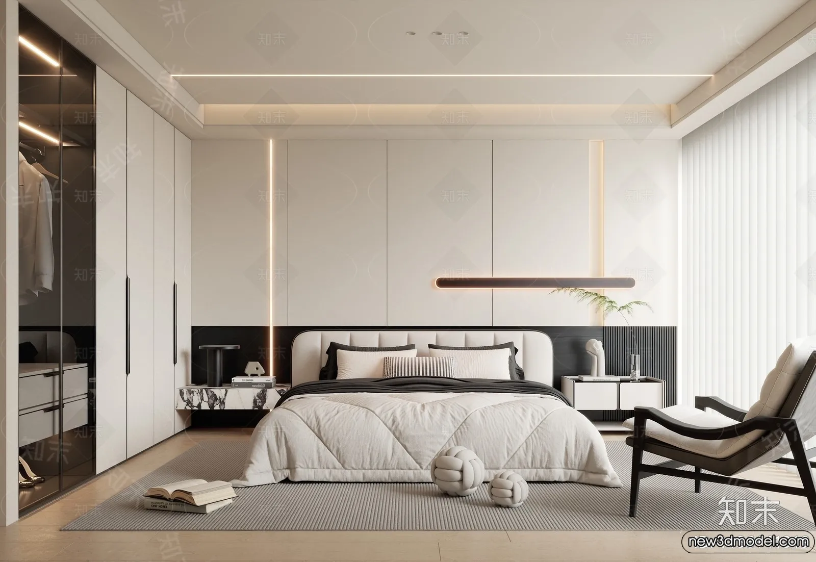 Bedroom - 3D Interior Scenes - Modern Style - 3D Models - 086