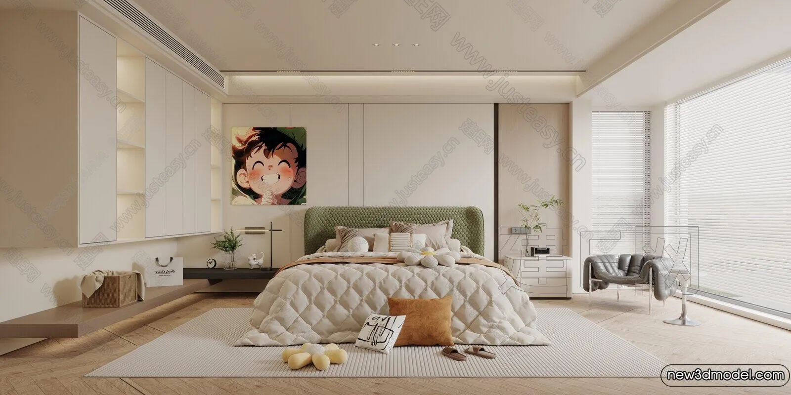 Bedroom - 3D Interior Scenes - Modern Style - 3D Models - 092