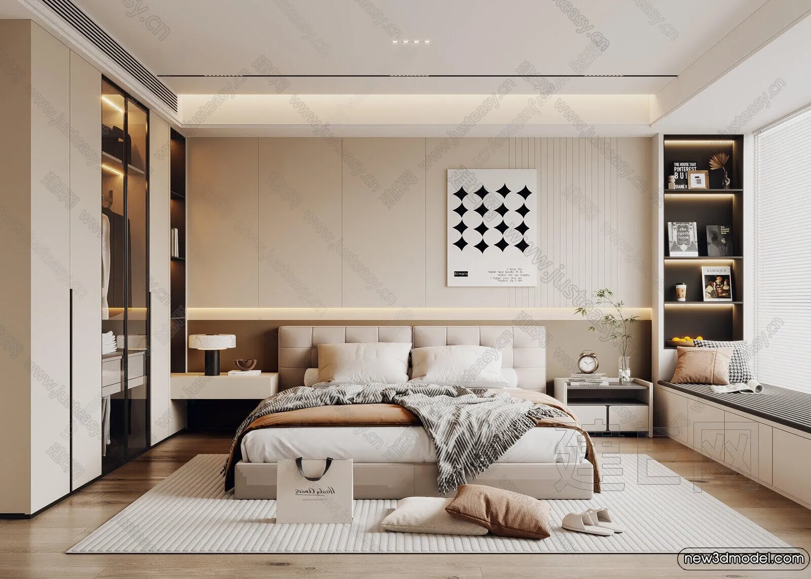 Bedroom - 3D Interior Scenes - Modern Style - 3D Models - 093