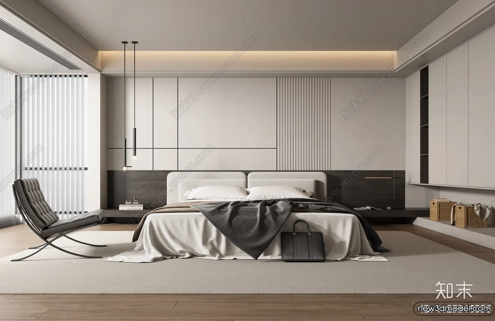 Bedroom - 3D Interior Scenes - Modern Style - 3D Models - 095