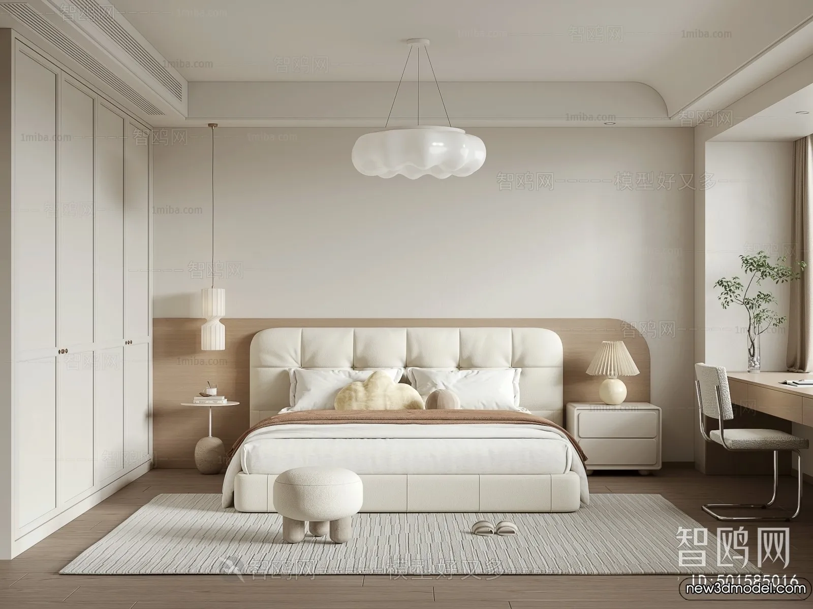 Bedroom - 3D Interior Scenes - Modern Style - 3D Models - 096