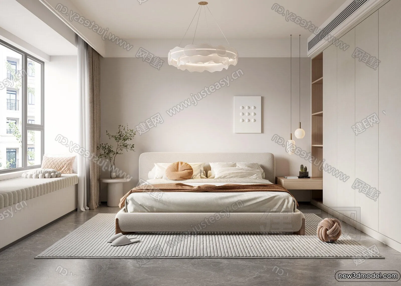 Bedroom - 3D Interior Scenes - Modern Style - 3D Models - 097