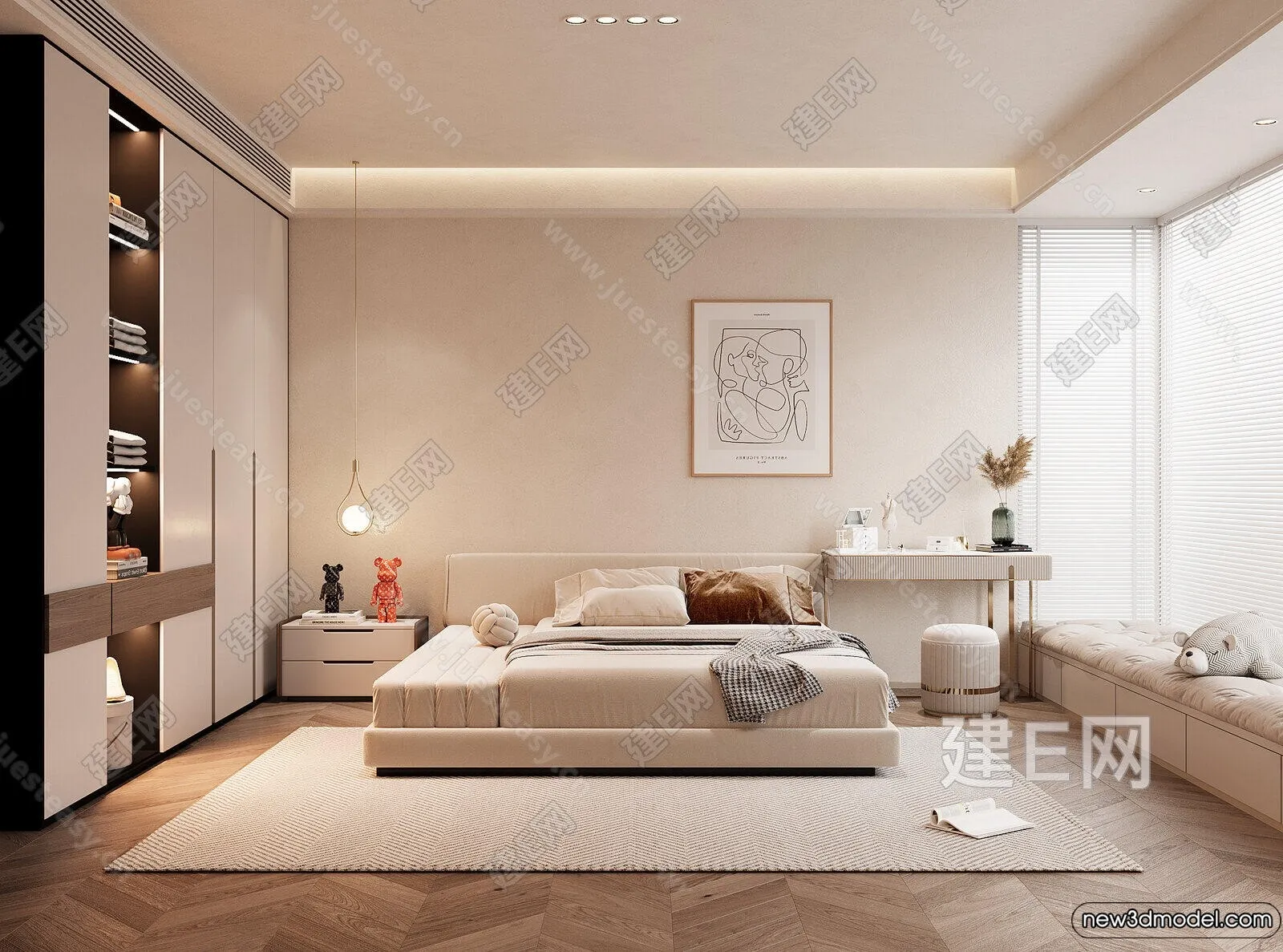 Bedroom - 3D Interior Scenes - Modern Style - 3D Models - 100