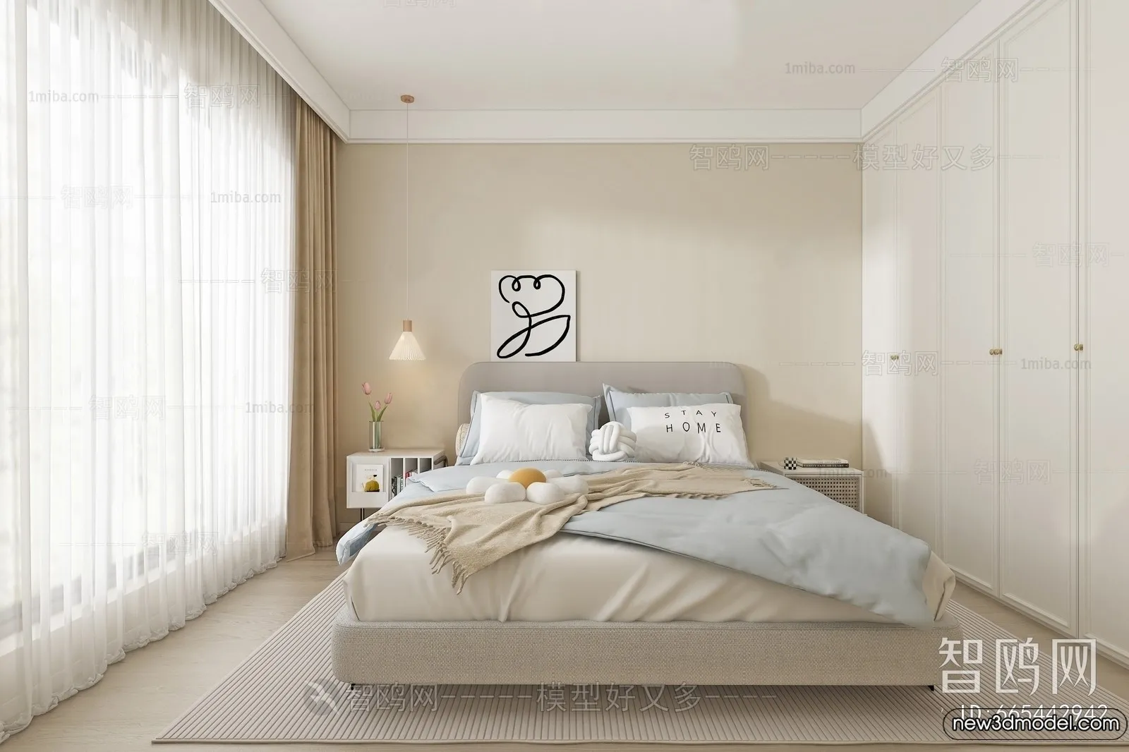Bedroom - 3D Interior Scenes - Modern Style - 3D Models - 109