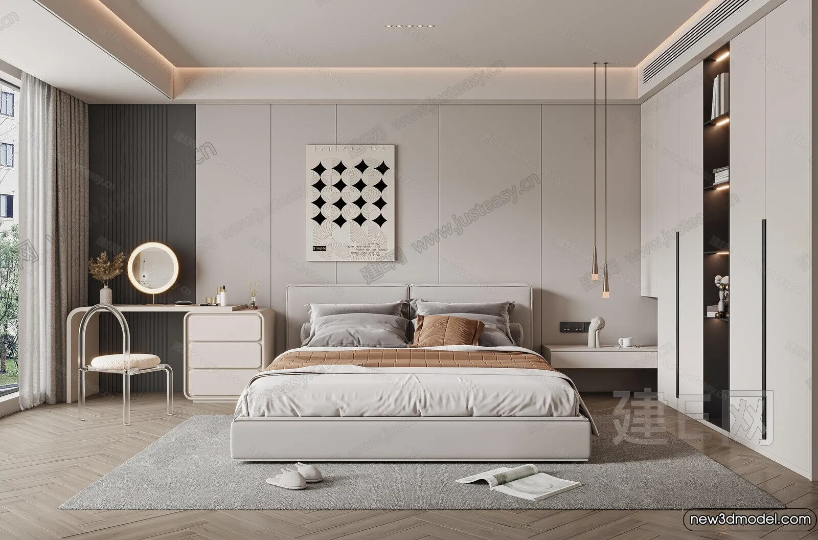 Bedroom - 3D Interior Scenes - Modern Style - 3D Models - 113